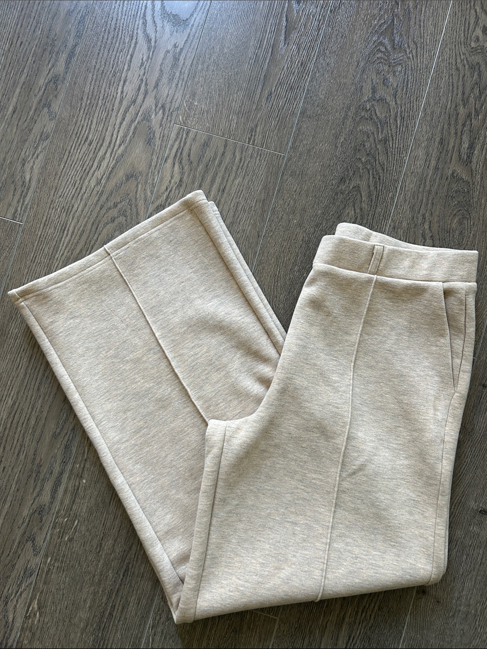 OGL High Waisted Wide Leg Pull On Pants Oatmeal NWOT